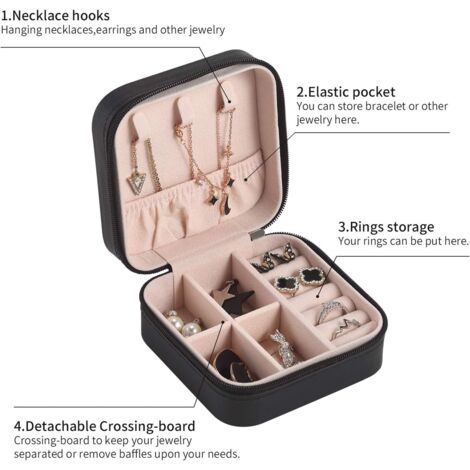 Boîte à Bijoux De Voyage RYHHH - Petite Coffret Cuir Vintage Pour Bagues, Boucles D'Oreilles & Colliers