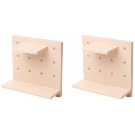 Étagère murale en panneau perforé 2 pièces Étagère de rangement modulaire en plastique Étagère murale flottante Organisateur économiser de l'espace (1/4)