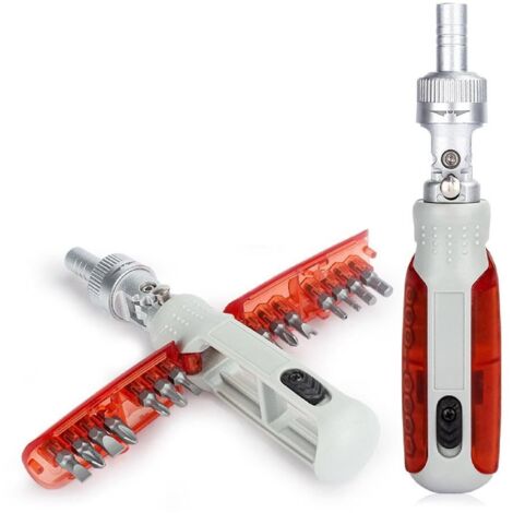 Tournevis à cliquet Tournevis à cliquet magnétique rotatif 14 en 1 Tournevis à cliquet Multitool pour appareils ménagers Tournevis à cliquet Mini tournevis (1/5)