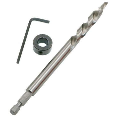 Perceuse HSS 9.5mm 3/8 " High Speed Perceuse foret Aléseur Kits avec Collier d’Arrêt tige Hexagonale pour Carpenter Manuel Hole PocketPerceuse (1/5)
