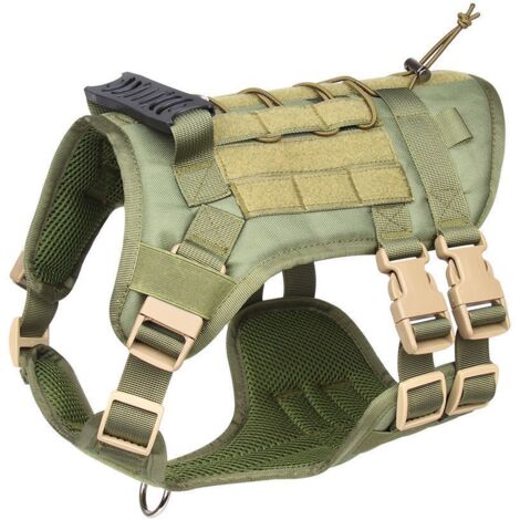 Gilet tactique léger et durable pour chien(Vert armée) (1/4)
