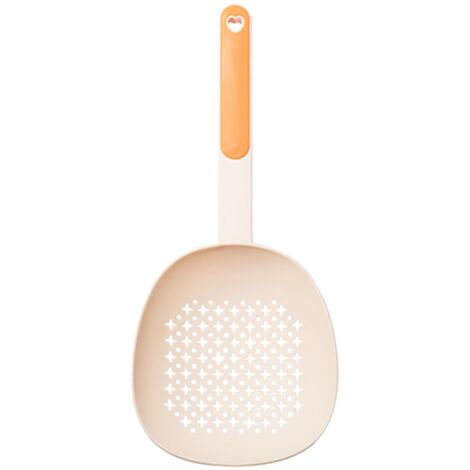 Cuillère d'écumoire de cuisine, cuillère à fente résistante à la chaleur, cuillère à passoire suspendue avec long manche, cuillères d'écumoire de cuisine de grande capacité, passoire en maille polyval (1/5)
