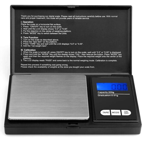 Balances de poche 200g/0.01g balances de poche numériques, 200 x 0.01 g, balances de poche, balances de précision, balances numériques, balances en or, balances à monnaie (1/5)