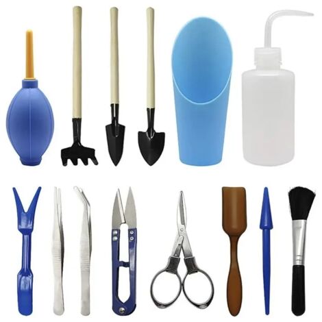 Lot de 14 jardinières pour plantes succulentes, outils de bricolage pour semis, bleu (1/2)