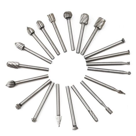 Fraises Rotatives - 20Pcs Embouts de Fraisage HSS Fraise Bois Outil de Routage du Bois avec 3mm Tige/Accessoires Outil Rotatif (1/5)