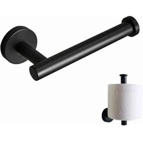 Porte-Papier Hygiénique Noir, Porte Papier WC Mural, Porte-Papier Acier Inoxydable, Mural Métal Porte Papier, Forte Portance, sans Rouille, pour Cuisine, Salle Bain, Noir (1/5)