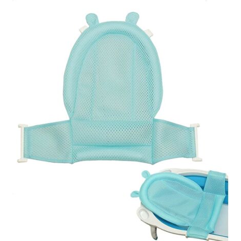 Siège d'insertion de bain pour bébé, maille de douche nouveau-né maille de douche nouveau-né pour bébé 0-3 ans (bleu) (1/5)