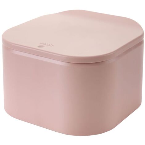 Poubelle de bureau Mini couverture de bureau européenne poubelle à ressort boîte de rangement des ordures de bureau avec couvercle poubelle boîte de rangement de bureau(rose) (1/5)