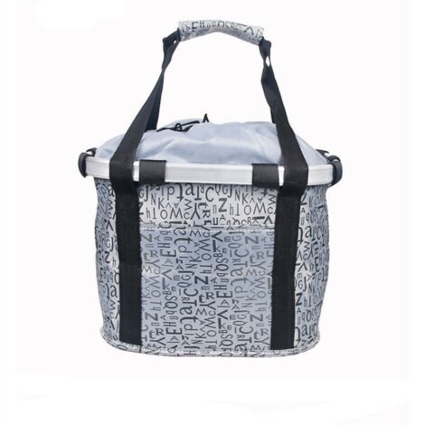 Panier de vélo pliable, panier de guidon de vélo amovible, porte-panier en toile avant de vélo, chariot pour animaux de compagnie facile à installer pour pique-nique, shopping, petits animaux de compa (1/4)