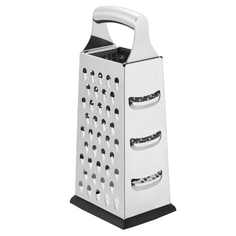 Rectangulaire Râpe à fromage ultra robuste en acier inoxydable 4 côtés avec base antidérapante , Noir (1/5)