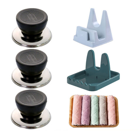 3 poignées de couvercle de pot ensemble de poignées anti-brûlure wok vapeur couvercle de pot en verre capuchon supérieur poignée tête de couvercle de pot support de couvercle de pot (1/4)
