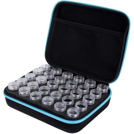 Étui de transport pour peinture au diamant, sac de rangement pour organisateur de peinture au diamant de 30 boîtes avec étui à outils pour bouteille, Ensoleillé (1/5)
