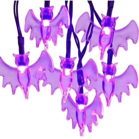 Lumières décoratives d'halloween, 30 pièces, LED araignée chauve-souris fantôme, lumières solaires intérieures et extérieures, décoration de fête d'halloween (1/5)