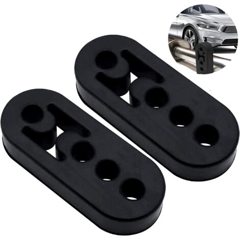Support d'échappement de voiture, support d'échappement de voiture 2 pièces, support universel de silencieux d'échappement en caoutchouc de voiture (1/5)