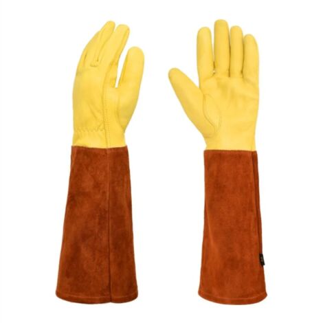Kit outils du jardinier Gants de jardinage en cuir résistants à la perforation marron (L) (1/3)