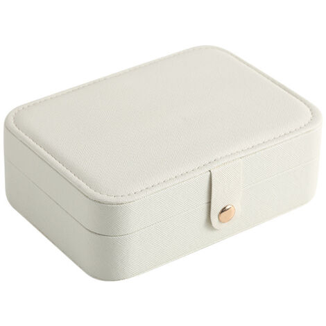 Boîte à bijoux portable, couvercle rabattable, rangement simple des boucles d'oreilles et des bagues, organisateur de bijoux multifonctionnel (1/4)
