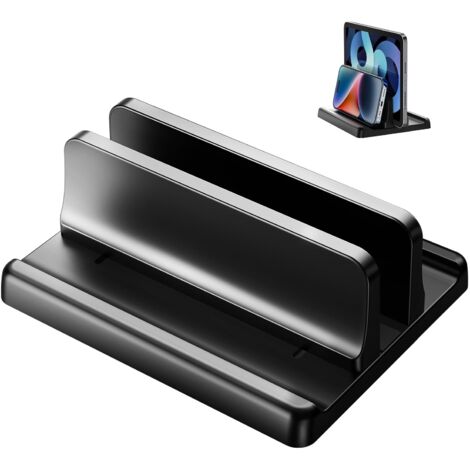 Support vertical pour ordinateur portable 3 en 1, support d'ordinateur de bureau réglable en plastique ABS, support vertical pour ordinateur portable, gain de place pour tous les livres (1/5)