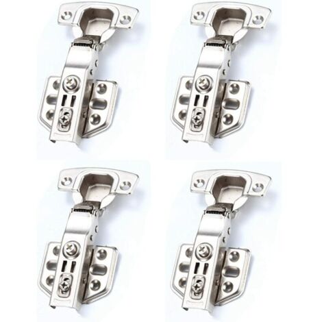 4 pcs Charnière de Porte Armoire, Charnières de Porte de Placard de Cuisine, Charnieres avec Amortisseur Hydraulique Fermeture Automatique Charnière à Amorti pour Armoires de Porte (1/5)