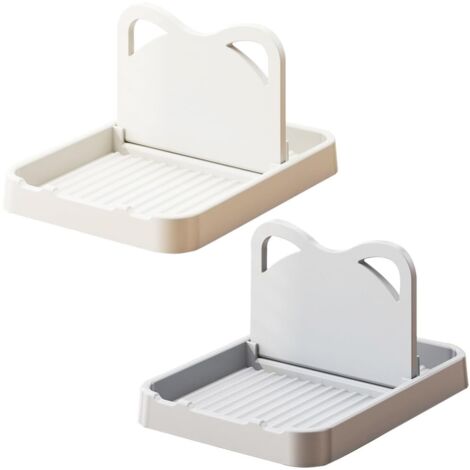 Repose-cuillère pliable pour comptoir de cuisine, support de couvercle de casserole en forme de chat pour cuillères, couvercles de casseroles, spatules, ustensiles, fourchettes (beige) (1/5)