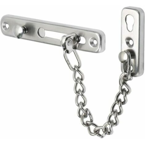 Chaîne de Porte de Sécurité Limiteur de Porte Étroit Verrou de Porte Anti-Vol à Ressort avec Vis pour Porte Interne à Domicile, Finition Brossée en Acier Inoxydable (1/5)