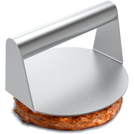 Presse à hamburger en acier inoxydable, broyeur rond de 5,5 pouces, presse à hamburger lisse antiadhésive, sans stries à fond plat, gril à bacon parfait (1/5)