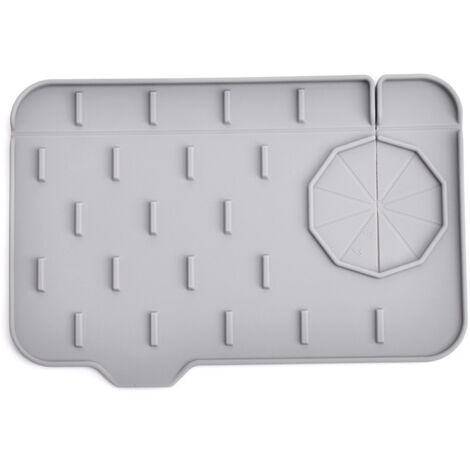 Tapis de robinet en Silicone poignée de robinet de cuisine plateau d'égouttement Double face à l'aide de tapis de robinet tapis de vidange d'évier garde-boue (1/5)