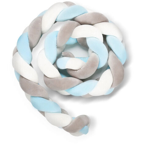 2M Baby Nestchen Schlafen Orthopädisches Bettschlange Knotenkissen Matelas Gris Blanc Bleu - Gris blanc bleu (1/5)
