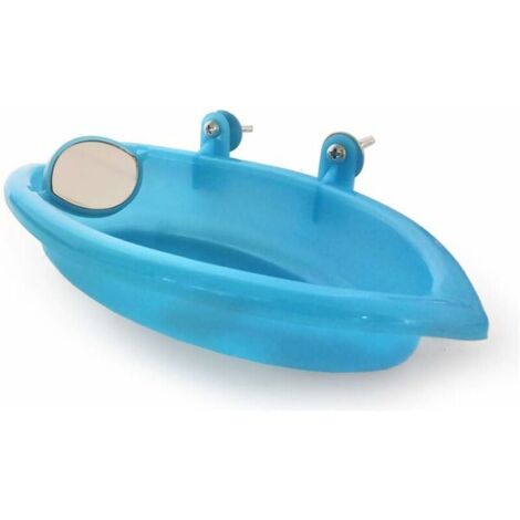 Oiseaux Baignoire pour Animaux de Bain Fournitures Douche Portable Petits Animaux en Plastique Bassin Parrot,Baignoire Bird Baignoire Bird Parrot Cabine de Douche Accessoires (Bleu), Ensoleillé (1/5)