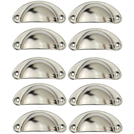 Lot de 10 Poignée Bouton de Porte 81mm Décoration pour Meuble Tiroir - Argent (1/5)
