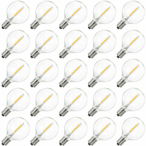 Ulisem Ampoule LED G40 à globe AC230V, base E12, résistante à l'eau IP44, blanc chaud, idéale pour la décoration de maison, fêtes, mariages. (1/5)