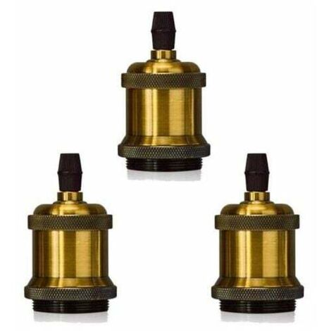 Lot de 3 Edison Douille E27 Spirale DIY Adaptateur de Lampe Vintage Rétro pour Lustre Suspension, Ensoleillé