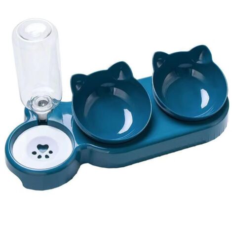 Ensemble de gamelles 3 en 1 pour chat, amovibles, inclinées à 15 °, pour aliments humides et secs, gamelles pour animaux de compagnie pour boire, chiots, chatons, fournitures pour animaux de compagnie