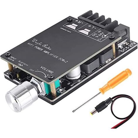 Tinor – Module amplificateur Bluetooth 2x50W – Tension DC 5V-27V – Distorsion < 0,1% – Fréquence modulation jusqu'à 1,2 MHz – Compatible haut-parleurs 30W-200W (1/5)