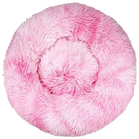Lit pour Chat, Coussin Fluffy, Doux Lavable pour Chats Chiens (Rose Tie-dye, 80 cm), Ensoleillé (1/5)