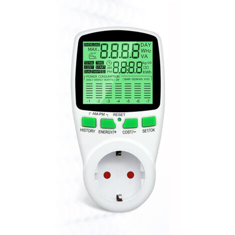 Wattmètre compteur d'énergie électrique prise de facturation de mesure de puissance, prise de compteur électrique détecteur de puissance multifonctionnel (1/5)