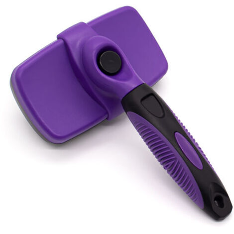 Peigne pour chien pour l'épilation et l'épilation avec pointe en acier inoxydable réduit les poils lâches de 95 % Confortable, sûr et durable.(Violet)
