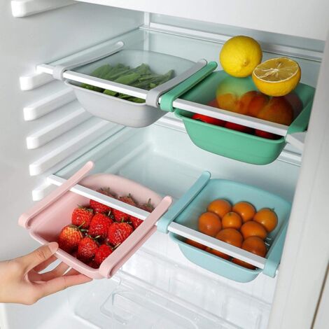 Lot de 4 paniers de rangement en fil de fer pour réfrigérateur avec poignées pour organiser la cuisine, le garde-manger, le congélateur, l'armoire, la voiture, la salle de bain