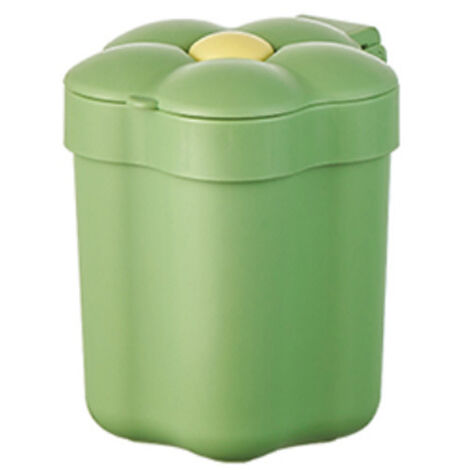 Mini poubelle de bureau avec couvercle, jolie poubelle portable, petite poubelle pour chambre, bureau, salon(vert) (1/5)