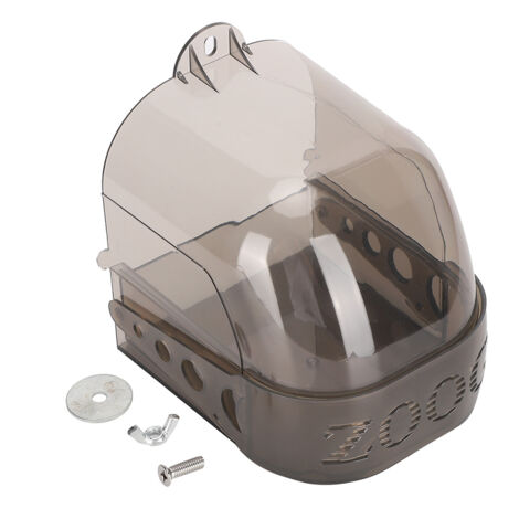 GARRYFIZH Boîte d'alimentation multifonctionnelle en plastique épais gris et noir pour perroquets, à suspendre dans la cage ou la baignoire (1/5)