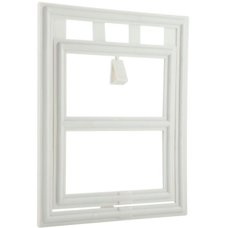 Jeffergarden Porte en plastique pour chien, chiot, chat, verrouillage magnétique, rabat de sécurité pour porte de fenêtre à moustiquaire (blanc L) (1/5)