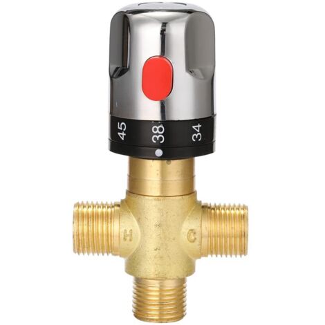 Robinet mitigeur thermostatique en laiton plaqué argent durable, contrôle de la température, accessoires de salle de bain (1/5)