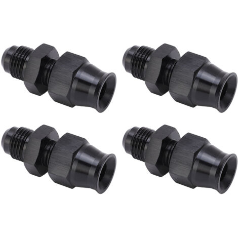 Jeffergarden 4 pièces AN6 adaptateur filetage mle en alliage d'aluminium anti-fuite avec virole en laiton pour gaz liquide Diesel huile 5/16in (1/5)