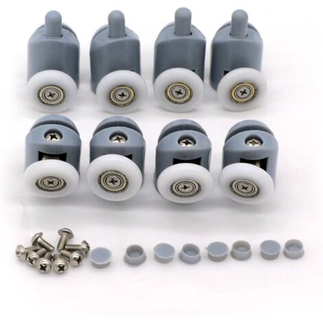 Lot de 8 roulettes pour porte de douche (23mm) (1/5)