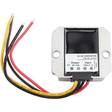 Jeffergarden Convertisseur DC-DC, Convertisseur Abaisseur DC12V / 24V à 5V Régulateur Onduleur 10A 50W Convertisseur de Tension Alimentation
