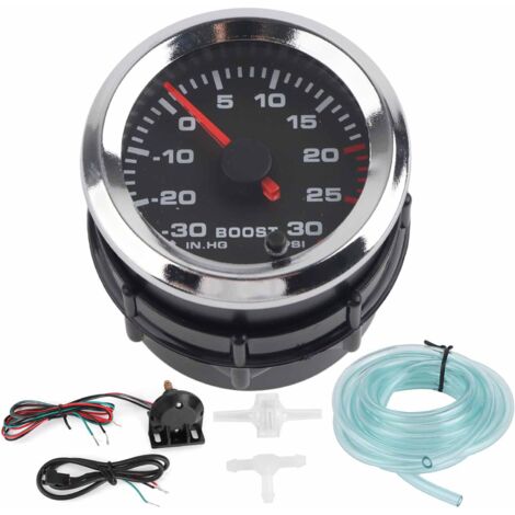 Jeffergarden Pointeur de jauge universel Turbo Boost Affichage LED 7 couleurs 3030 PSI 52 mm de diamètre pour bateau de camion de voiture 12 V (1/5)