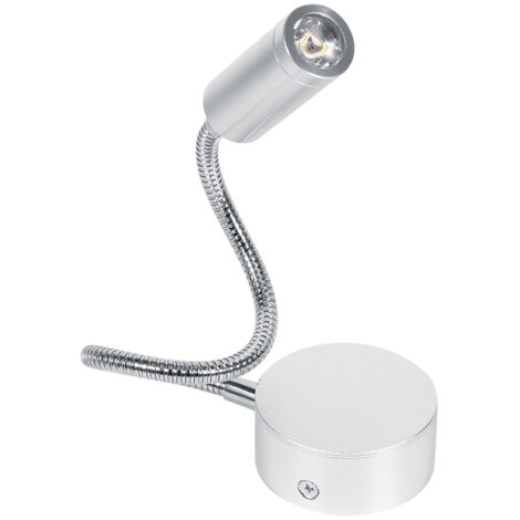 Jeffergarden AC85-265V 1W lampe de lit LED blanc chaud lecture fonctionnant avec col de cygne Flexible (1W blanc chaud) (1/5)
