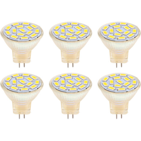 Jeffergarden Ampoule LED GU4 270LM 15LED, ampoule à économie d'énergie MR11, perles de lampe sur piste 12V 3W, lumière chaude 3000K, 6 pièces (1/5)
