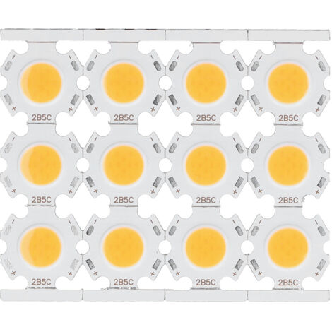 GARRYFIZH Lot de 12 puces LED COB 5W 15-17V pour spots encastrés et plafonniers DIY, lumière chaude (1/5)