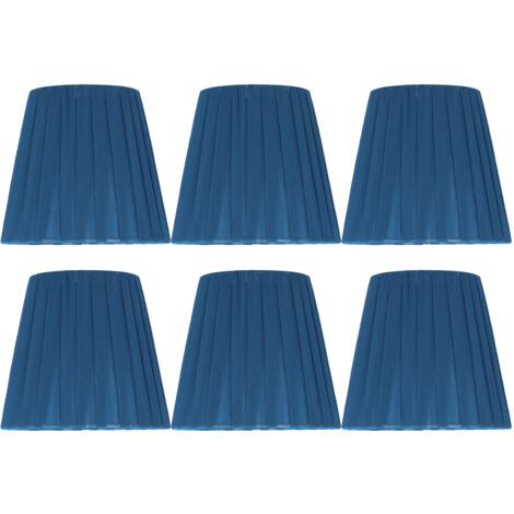 GARRYFIZH Lot de 6 abat-jour modernes et simples en tissu pour lustre à pince en cristal, applique murale, bleu
