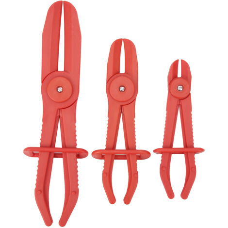 Jeffergarden Pince de serrage de tuyau en plastique, outil de serrage de tuyau, pince de coupe de Tube avec poignée antidérapante (rouge) 3 pièces (1/5)